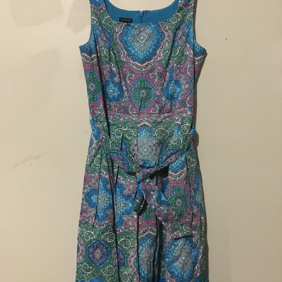 Talbots Turquoise Floral Size 6 Women Dress - Picture 5 of 8